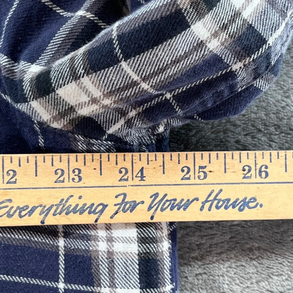 Wrangler Mens Blue Plaid Sherpa Lined Flannel Shirt Jacket RN130273 L